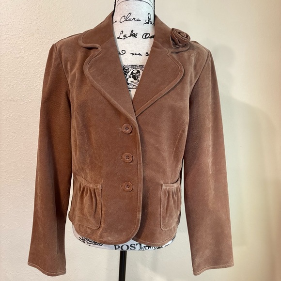 Live a Little Jackets & Blazers - Vintage Live a Little Brown Suede Blazer